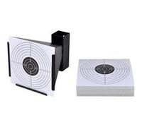 vidaXL Porte Cible récepteur de plombs + 100 cibles en Papier 14 cm Jeu de tir