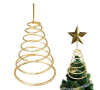 Support de cime-sapin pour Noël Base Métallique Fixation Décor Festif | Ressort Support Pour Cime Sapin De Noël Appartement école dortoir salon fermette balcon patio cour jardin Or
