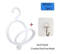 Support De Cintre De Perruque En Plastique Pour Plusieurs Perruques,Présentoir De Séchage Noir,Outil De Coiffage De Perruques,Supports De Cintre Avec Crochet Gratuit - Type 5pcs White