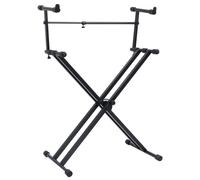 vidaXL Keyboardstandaard X-frame dubbel versterkt zwart70094 Noir G