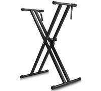 Support de clavier à double entretoise avec languettes de sécurité, réglable en hauteur sur 7 niveaux de 25 à 93 cm, support de piano en forme de X, pliable et amovible, peut être utilisé pour piano