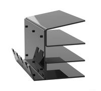 Support de clavier en acrylique à 3 niveaux avec compartiment de rangement arrière pour souris, manette de jeu ou tablette pour garder le bureau bien rangé et fonctionnel (noir)