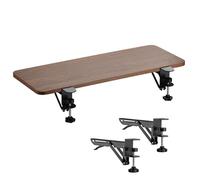 Support de clavier pliable avec pince réglable en noyer pour la maison et le bureau, solution de station de travail peu encombrante, 55 x 25 cm, design ergonomique pour plus de confort