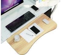 Support de clavier pliable coulissant en bois avec plateau d'extension de bureau réglable à 90° Installation facile 55/65/75 x 25 cm Repose-poignets et support de bras ergonomique Parfait pour la