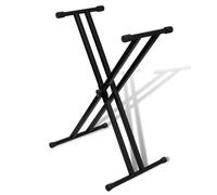 vidaXL Support de clavier réglable double barre en X Noir