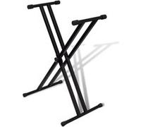 vidaXL Support de clavier réglable double barre en X Noir