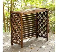 Support De Climatiseur Caché De Filet De Garde-corps De Climatiseur De Fenêtre En Bois, Support De Décoration De Plante De Jardin De Coquille De Poubelle, Grille De Protection De Climatiseur Et De Pom