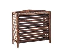 Support de climatiseur, écran de clôture de climatiseur, climatisation extérieure, machine externe, grille à persiennes en bois, support de machine, housse de protection anti-pluie(Size:110x50x85cm)