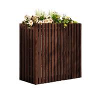 Support De Climatiseur En Bois Extérieur, Couverture De Climatiseur En Bois, Bois Massif Cache Climatiseur Extérieur, Dissipation Thermique Respirante (Color : Brown, Size : 120 * 60 * 105cm)