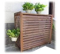 Support de climatiseur extérieur en bois massif pour climatiseur, couvercle extérieur en bois massif pour climatiseur à persiennes, structure belle/pratique/épaissie, conception d'obturateur