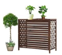 Support de climatiseur Support de Fleur en Bois Cadre de climatiseur en Bois extérieur Couverture de climatisation écran de clôture for unité extérieure Support de Plante Marron(Size:105x47x80cm)