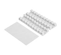 Support de Clip de Chute de Câble Organisateur 20 pièces Pince de Gestion de Fil Adhésif ABS de Haute Qualité pour Bureau à Domicile Mur de Bureau Noir Blanc Transparent (Blanc)