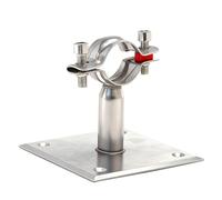 Support de Clip de tuyau en acier inoxydable 304, avec Base de 100x100mm, 1 ensemble, cadre de Support de tuyau d'eau robuste for tuyaux de 32 à 65mm Raccord pour tube(Φ48-51MM)