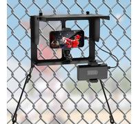 Support de clôture de téléphone portable avec ouverture réglable, support de clôture avec clip de batterie externe pour iPhone, Samsung, GoPro, Mevo Start et autres caméras d'action, kit de montage