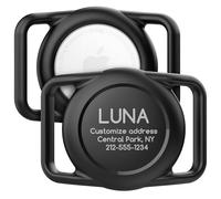 Support de collier de chien personnalisé pour AirTag - Coque de protection en silicone étanche améliorée - Contrôle par nom - Pour chien