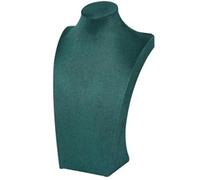 Support de collier en velours - Chevalet - Buste - Mannequin - Organisateur - Vert - 25 cm