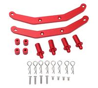 Support de colonne avant et arrière en métal, en alliage d'aluminium de haute qualité, réglable en hauteur, pour voiture RC Traxxas Slash 4x4 1/10. Pièces de rechange légères, (Rouge)