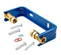 Support de compteur d’eau pour 1/2" DN15 - Support robuste en acier pour compteur d’eau - Montage horizontal ou vertical - Raccords 3/4" BSP réglables