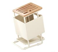 Support de comptoir coulissant multifonction en acier pour couteaux et outils de coupe, organisateur peu encombrant pour cuisine moderne, 22,5 x 18 x 12 cm, noir ou blanc pour cuisiniers à domicile