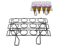 Support de Cône, Stand de Crème Glacée, Grille à Cônes pour Cupcakes, Support pour Cônes de Crème Glacée, Support de Cuisson pour Cupcakes, Grille à 12 Trous pour Cônes de Crème Glacée Pliable