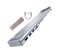 Support de connexion pour ordinateur portable : support en aluminium avec hub USB C 8 en 1, de données à haute vitesse de 5 Gbps, élévateur pliable pour ordinateur portable