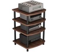 Support de console multimédia HiFi à 4 niveaux, finition bois pour équipement stéréo, amplificateurs et lecteurs CD, étagère de rangement pour home cinéma, 60 x 54 x 89 cm