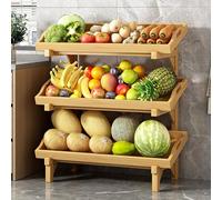 Support de Corbeille à Fruits Présentoir à Snacks, présentoir Commercial, Panier de Rangement en Bois pour Fruits et légumes avec Garde-Corps, étagère Amovible pour Snacks de supermarché, po
