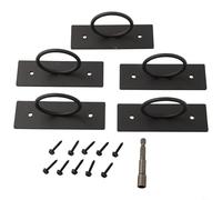 Support de corde robuste en acier inoxydable 304 noir pour balustrades extérieures, quais, pour jetées et jardins - Convient aux cordes jusqu'à 5,1 cm, comprend 5 supports et 10