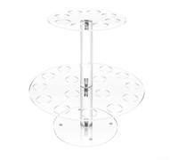 Support de cornet de crème glacée en acrylique | Support à dessert à double niveau avec 24 trous pour friandises en forme de cône | Présentoir transparent pour mariages, anniversaires, fêtes et