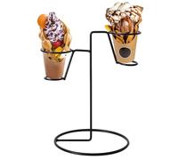 Support De Cornet De Crème Glacée,Support De Cornet De Crème Glacée | à barbe à papa en fer noir, de cône décoratif robuste pour présentoirs de restauration, présentoirs alimentaires po