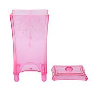 Support de Coton, boîte de Rangement, conteneur Ouverture inférieure avec Couvercle pour Salle de Bain Maison (Rose)