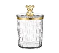 Support De Coton-Tige - Acrylique | Distributeur De -Dents Pot Apothicaire | Récipient De Rangement Transparent pour Disques Démaquillants Salle De Bain Et Coiffeuse