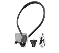 Support de cou en silicone pour caméra d'action - Boucle en alliage robuste - Verrouillage à 90 degrés - Prise de vue horizontale et verticale - Compatible avec DJI, Insta360 et smartphones - Noir