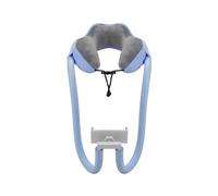 Support de cou réglable pour téléphone portable, coussin de cou pour voyage en avion, avec bras flexible à 360 pour tablette, bleu clair