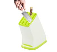 Support de couteaux de cuisine : support de couteau en bois, bloc de rangement de couteaux universel | Conception de support de base sans glissement, bloc de couteau universel, étagère d