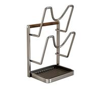 Support De Couvercle De Casserole, Égouttoir, 19x13,5x23cm, Organisateur De Plateau De Cuisine, Support En Acier Au Carbone, Séparateur De Fente, Pour Planche À Découper, Assiette, Plat, Cuillère, Fou