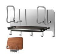 Support de couvercle de casserole | Organiseur mural en acier inoxydable | Ustensiles de cuisine et gadgets pour four, armoire, barbecue, cuisine, comptoir, terrasse, dortoir, extérieur