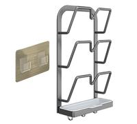 Support de couvercle de casserole - Support de couvercle de casserole, suport sans perçage en acier au carbone avec plateau, supports de séchage résistants à la chaleur avec plateau, organisateur et