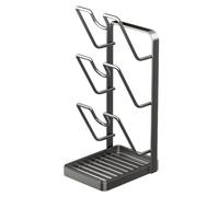 Support de couvercle de casserole - Support de rangement résistant à la chaleur en acier au carbone avec étagère - Organiseur pour plan de travail - Pour la cuisine, la cuisinière, le four, le