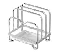 Support de couvercle de casserole, support en acier inoxydable à 3 niveaux, organisateur couvercle casserole comptoir avec bac d'égouttage, cuisine polyvalent, organisateur dessus cuisinière, accessoi