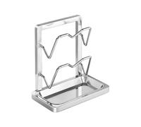 Support de couvercle de pot - Support vertical pour cuillère et spatule, rangement de séchage de cuisine et de cuisson, organisateur de couverture de poêle en acier inoxydable avec plateau