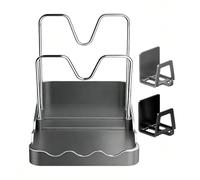 Support de couvercle, support de rangement 2 en 1, support de couvercle de casserole de drainage | pour appartement, cuisine, comptoir, armoire, évier d'angle, spatules, cuillères, chiffons