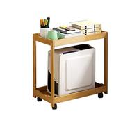 Support de CPU Support de CPU Bureau Double Couche en Bambou Tour Rack Support pour PC Domicile Durable Amovible PC Stand de Bureau