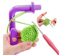 Support de crochet pour débutants - Aide au crochet pour apprendre à crocheter et à faire des cercles magiques, Outil de cercles magiques, Régulateur de tension de fil et outil de guidage(Pourpre)