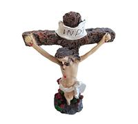 Support de Croix de Jésus-Christ,Sculpture de Jésus en résine pour la décoration intérieure | Jésus-Christ crucifié sur la Croix, Statue de Bureau Crucifix décorative Croix Décor Crucifix Generic