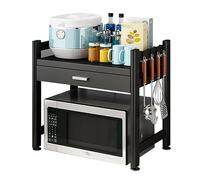 Support de cuisine à 2 niveaux en acier au carbone avec étagère pour grille-pain pour économiser de l'espace au four pour comptoir et solution de cuisine élégante