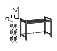Support de cuisine pour micro-ondes en acier au carbone robuste avec crochets d'étagère extensibles