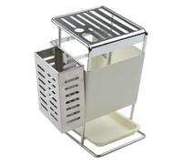 Support de cuisine robuste en acier inoxydable avec porte-baguettes intégré et égouttoir pratique (en acier inoxydable)