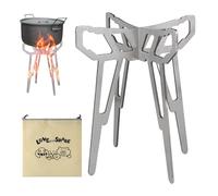 Support de cuisinière - Cadre de brûleur amovible - Support de chaudière en acier inoxydable - Accessoire de camping pour pique-nique en plein air