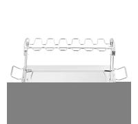 Support de cuisse de poulet pour gril - Plateau de support de baguettes - Support pliable en acier inoxydable pour barbecue, pique-nique, cuisine en plein air, camping, préparation de barbecue